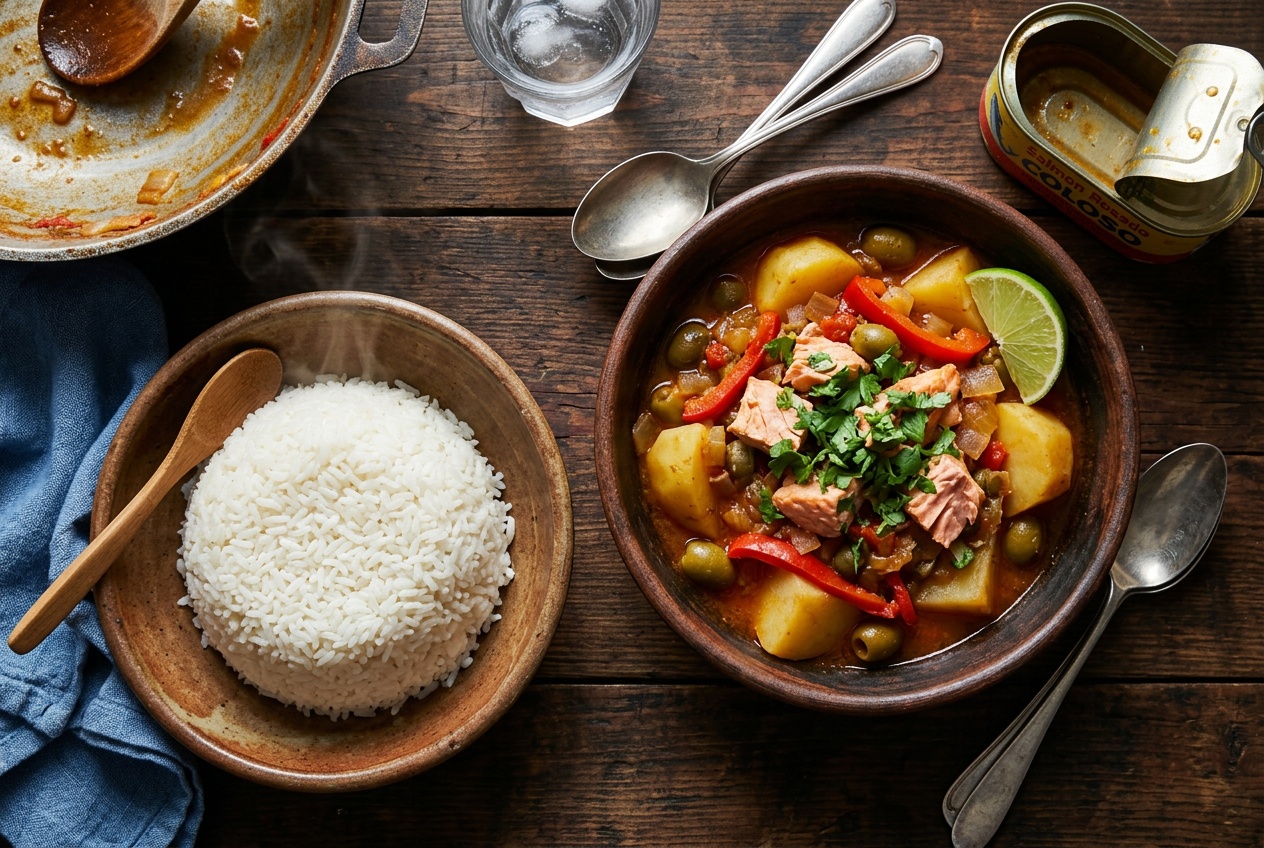 Salmon Rosado Guisado al Estilo Boricua